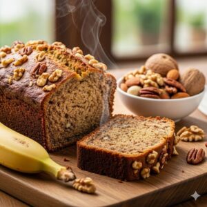 לחם בננה עם אגוזים